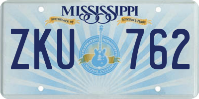 MS license plate ZKU762