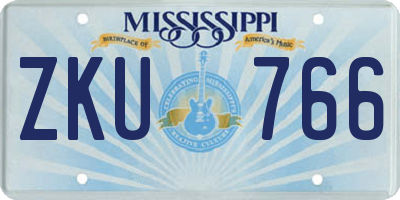 MS license plate ZKU766
