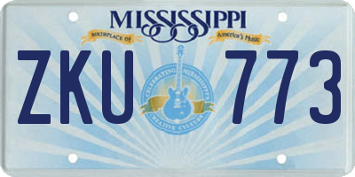 MS license plate ZKU773