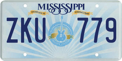 MS license plate ZKU779