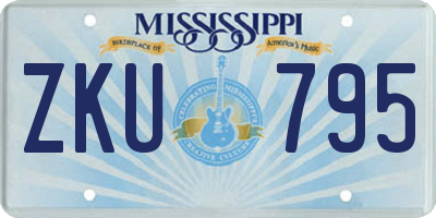 MS license plate ZKU795
