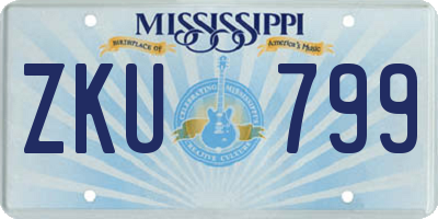 MS license plate ZKU799