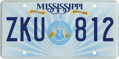 MS license plate ZKU812