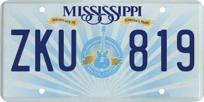 MS license plate ZKU819