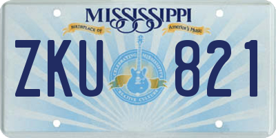 MS license plate ZKU821