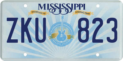 MS license plate ZKU823