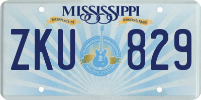 MS license plate ZKU829