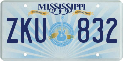 MS license plate ZKU832