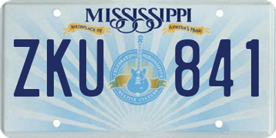 MS license plate ZKU841