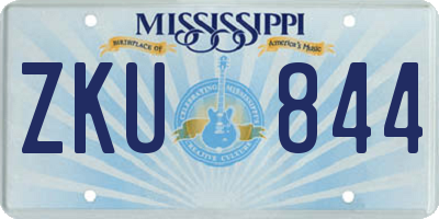 MS license plate ZKU844