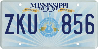 MS license plate ZKU856