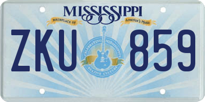 MS license plate ZKU859