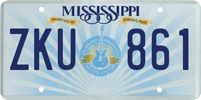 MS license plate ZKU861