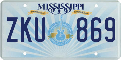 MS license plate ZKU869