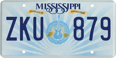 MS license plate ZKU879