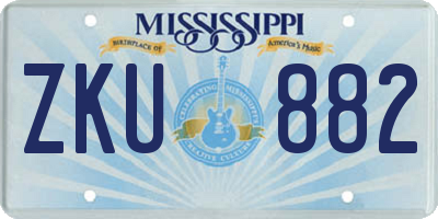 MS license plate ZKU882