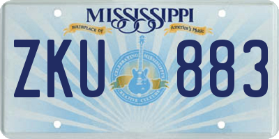 MS license plate ZKU883