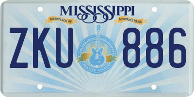 MS license plate ZKU886