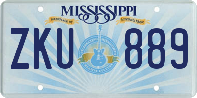 MS license plate ZKU889