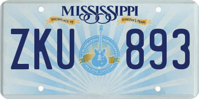 MS license plate ZKU893