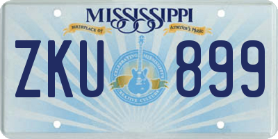 MS license plate ZKU899