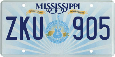 MS license plate ZKU905