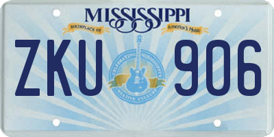 MS license plate ZKU906