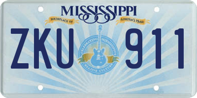 MS license plate ZKU911