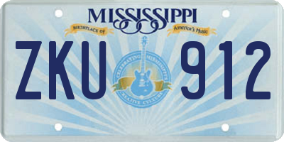 MS license plate ZKU912