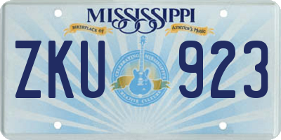 MS license plate ZKU923