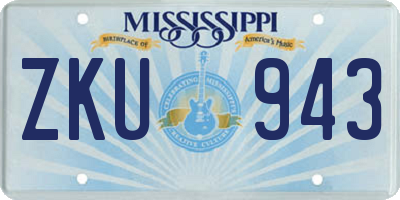 MS license plate ZKU943