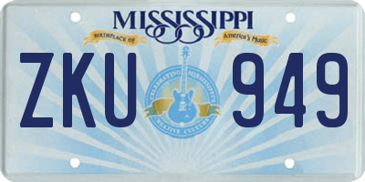 MS license plate ZKU949