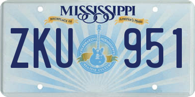 MS license plate ZKU951