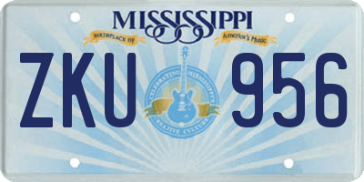 MS license plate ZKU956