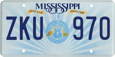 MS license plate ZKU970