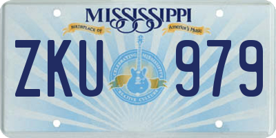 MS license plate ZKU979