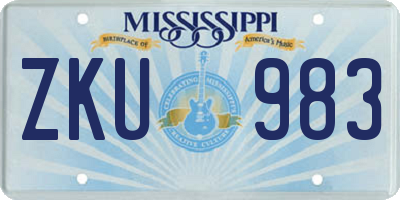 MS license plate ZKU983