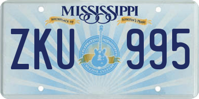 MS license plate ZKU995