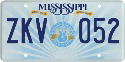 MS license plate ZKV052