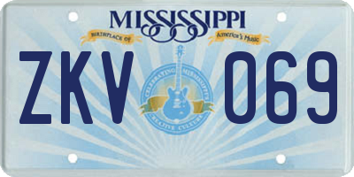 MS license plate ZKV069