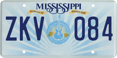 MS license plate ZKV084