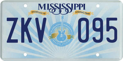MS license plate ZKV095