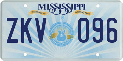 MS license plate ZKV096