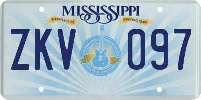 MS license plate ZKV097