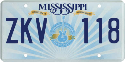 MS license plate ZKV118