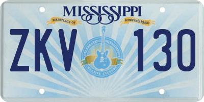 MS license plate ZKV130