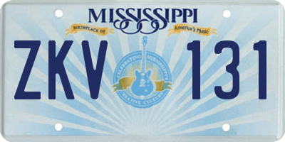 MS license plate ZKV131