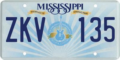 MS license plate ZKV135