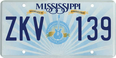 MS license plate ZKV139