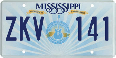 MS license plate ZKV141